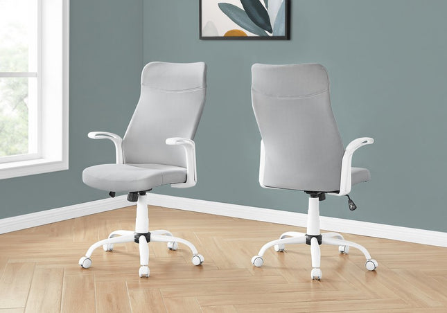 Gray and White Rolling Drafting Chair HomeRoots