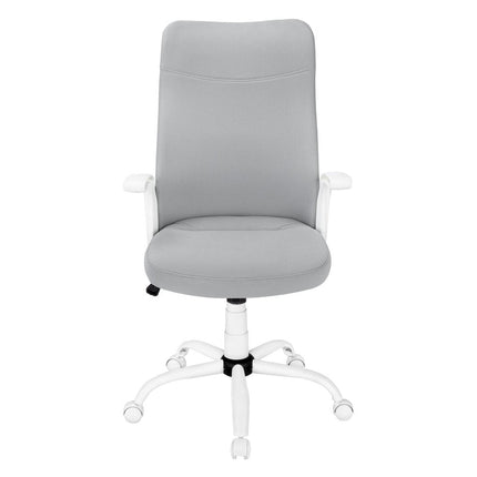 Gray and White Rolling Drafting Chair HomeRoots