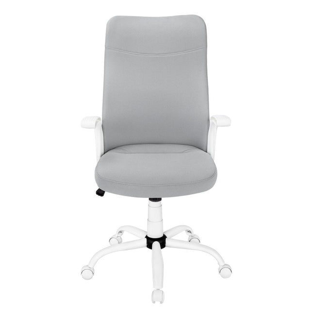 Gray and White Rolling Drafting Chair HomeRoots