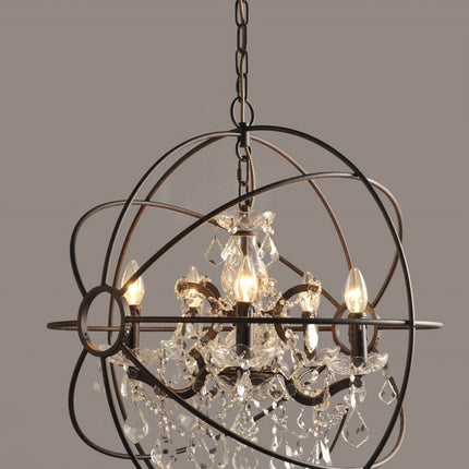Bronze Unique Statement Five Light Metal Chandelier HomeRoots