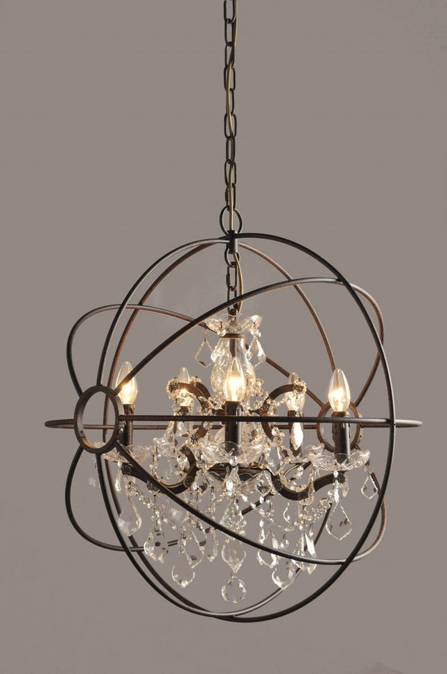 Bronze Unique Statement Five Light Metal Chandelier HomeRoots