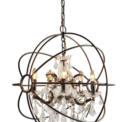 Bronze Unique Statement Five Light Metal Chandelier