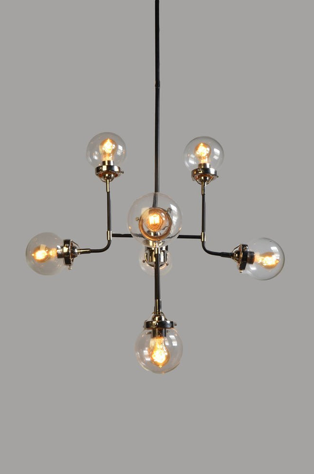 Silver Sputnik Eight Light Metal Chandelier With Clear Shades HomeRoots
