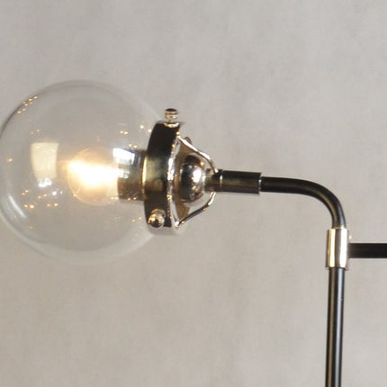 Black And White Sputnik Eight Light Metal Chandelier With Clear Shades
