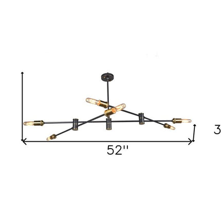 Bronze Sputnik Six Light Metal Chandelier