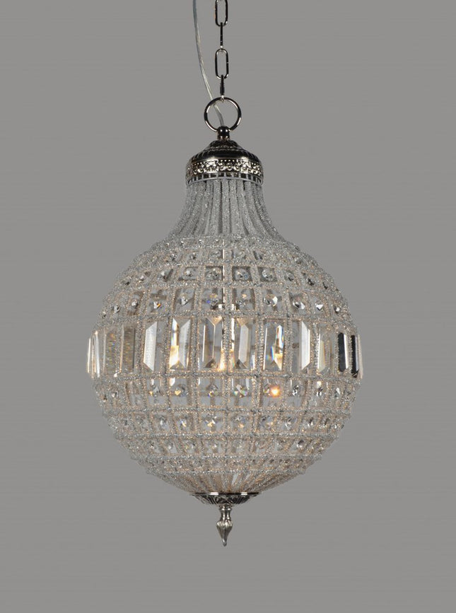 Silver Unique Statement Metal and Crystal Glass Chandelier With Clear Shades HomeRoots