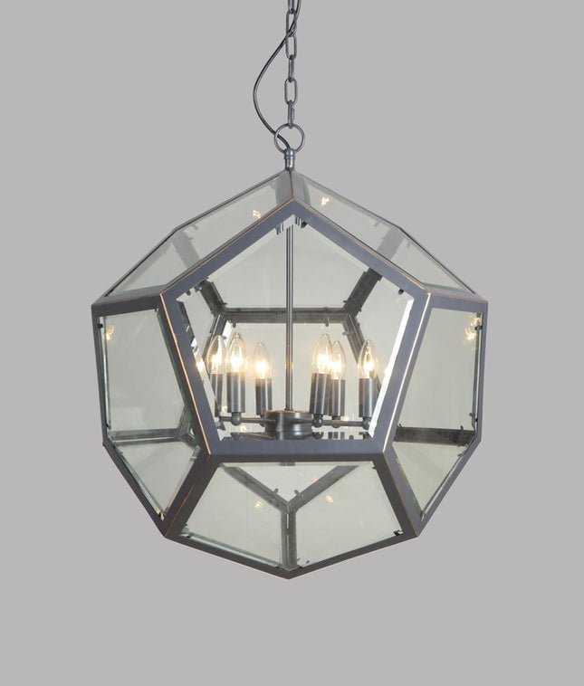 Clear Unique Statement Six Light Metal Chandelier With Clear Shades HomeRoots