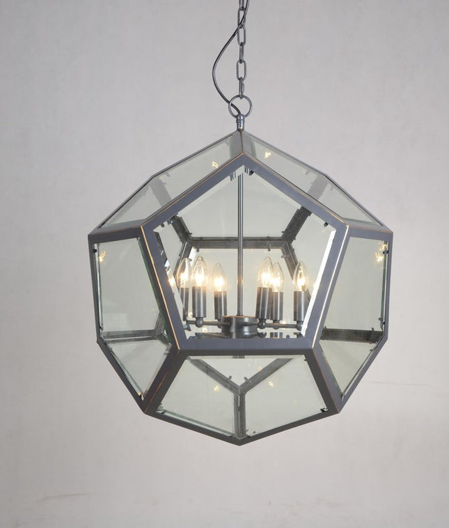 Clear Unique Statement Six Light Metal Chandelier With Clear Shades HomeRoots