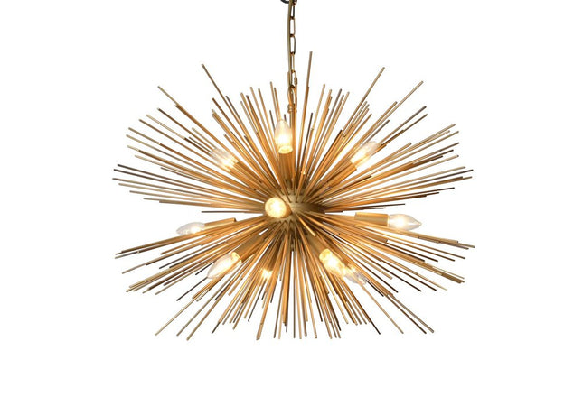 Gold Sputnik Twelve Light Metal Chandelier HomeRoots