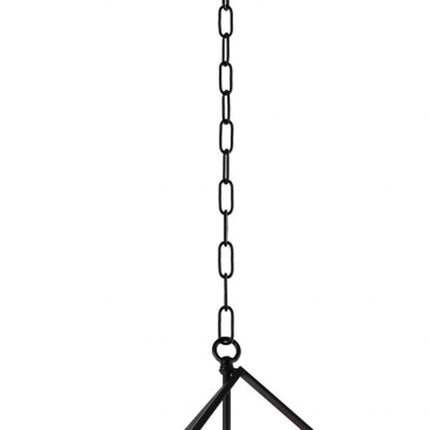 Black Unique Statement Six Light Metal Chandelier With Black Shades HomeRoots