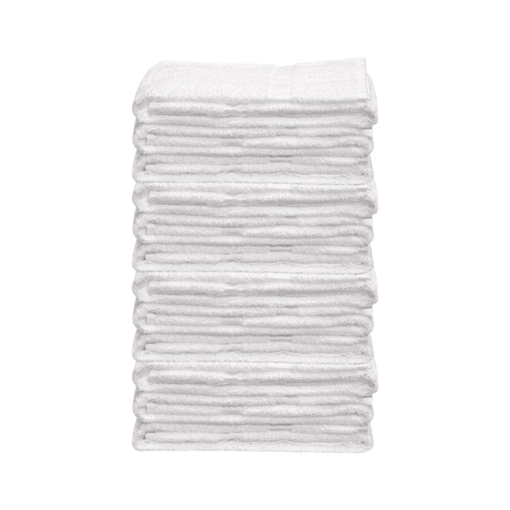 Set of Twelve White Cotton 15" X 25" Hand Towel Set