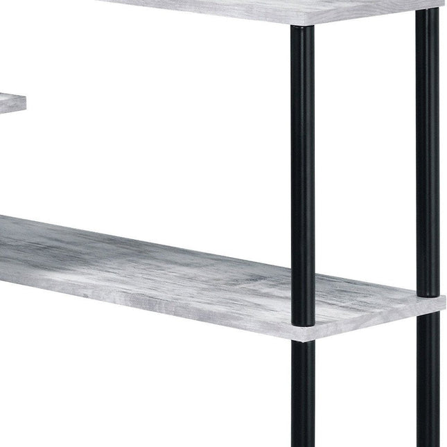 39" Antiqued White L Shape Writing Desk HomeRoots