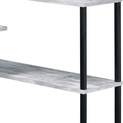 39" Antiqued White L Shape Writing Desk HomeRoots