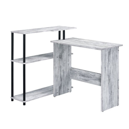 39" Antiqued White L Shape Writing Desk HomeRoots
