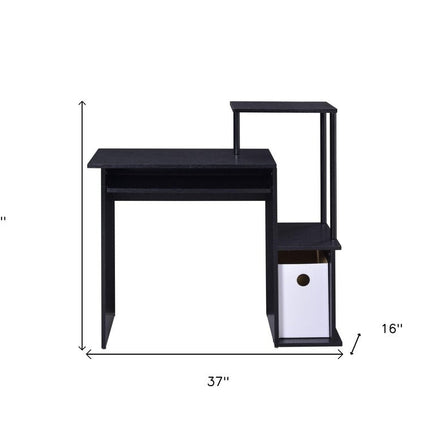 37" Black Computer Desk HomeRoots