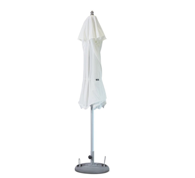 102" White Polyester Round Market Patio Umbrella