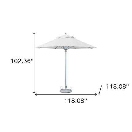 10' White Polyester Round Market Patio Umbrella HomeRoots