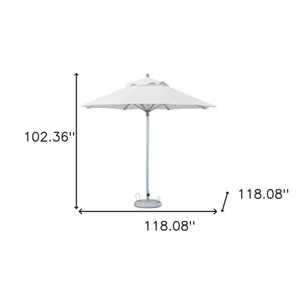 102" White Polyester Round Market Patio Umbrella