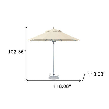 10' Ecru Polyester Round Market Patio Umbrella HomeRoots