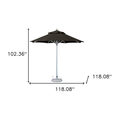 10' Black Polyester Round Market Patio Umbrella HomeRoots