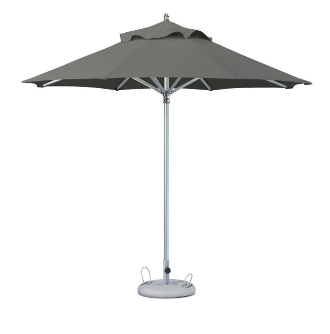 10' Charcoal Polyester Round Tilt Cantilever Patio Umbrella with Stand HomeRoots