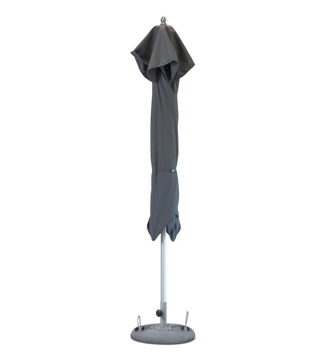10' Charcoal Polyester Round Tilt Cantilever Patio Umbrella with Stand HomeRoots