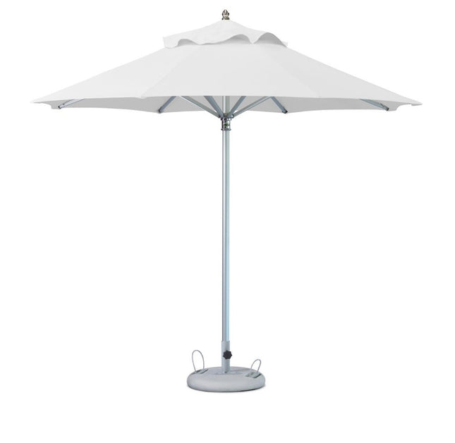 102" White Polyester Round Market Patio Umbrella