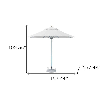 102" White Polyester Round Market Patio Umbrella