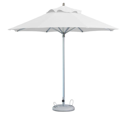 102" White Polyester Round Market Patio Umbrella