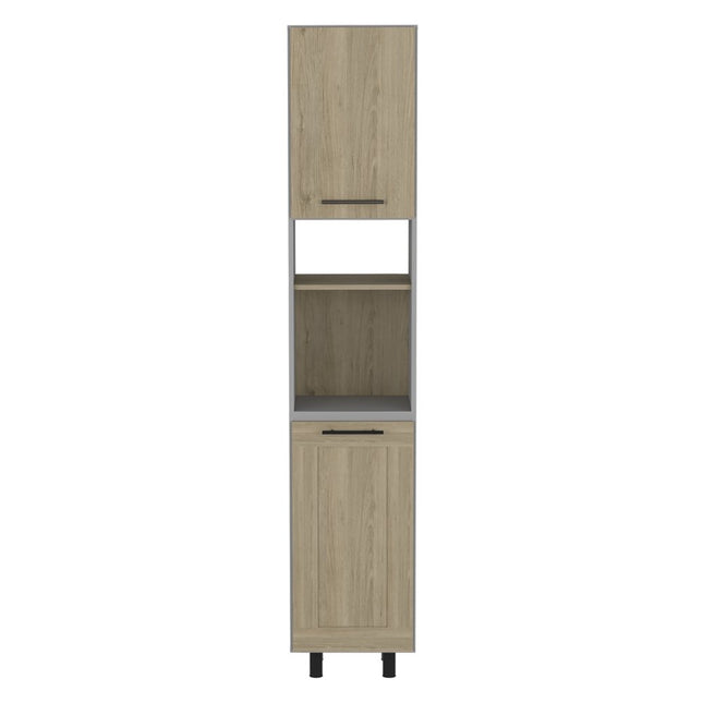 82" Gray And Oak Wood Pantry Or Storage Closet HomeRoots