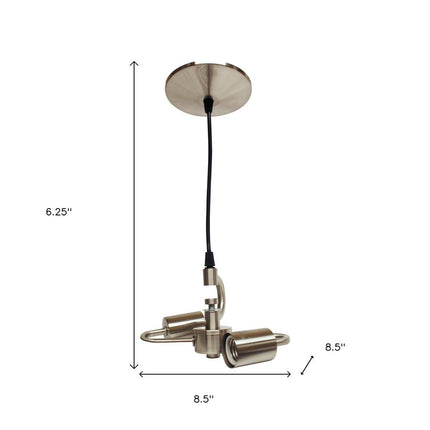 Brass Bulb Two Light Metal Chandelier