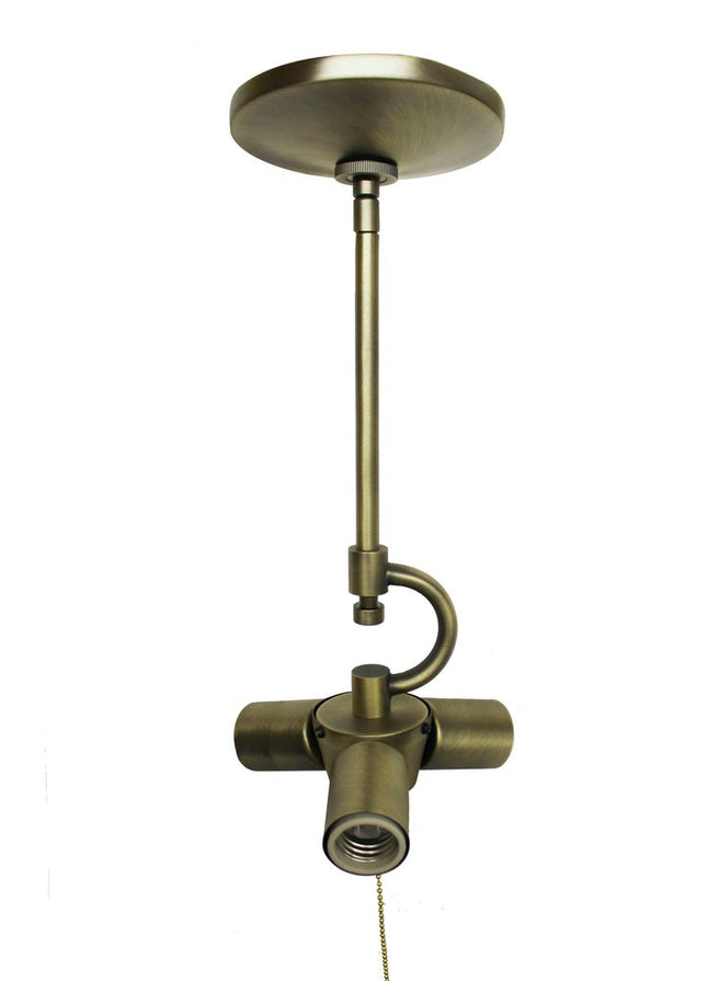Antiqued Brass Bulb Three Light Metal Chandelier HomeRoots