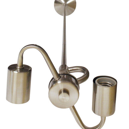 Nickel Bulb Two Light Metal Chandelier HomeRoots