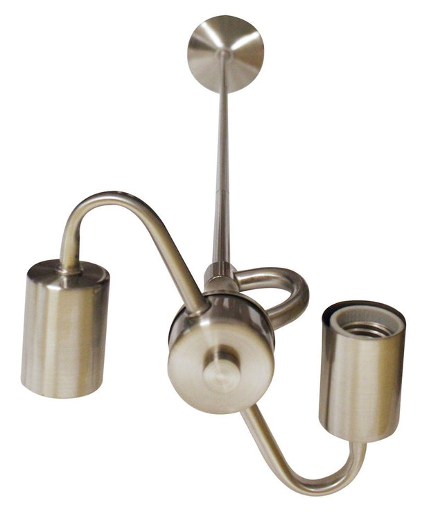 Nickel Bulb Two Light Metal Chandelier HomeRoots