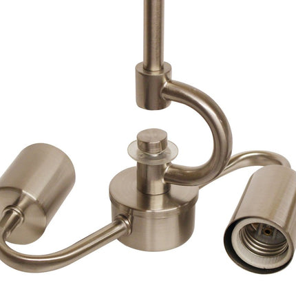 Nickel Bulb Two Light Metal Chandelier HomeRoots