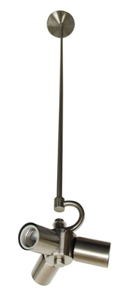 Nickel Bulb Three Light Metal Chandelier