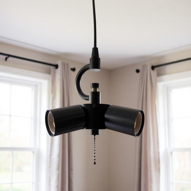 Black Bulb Three Light Metal Chandelier HomeRoots