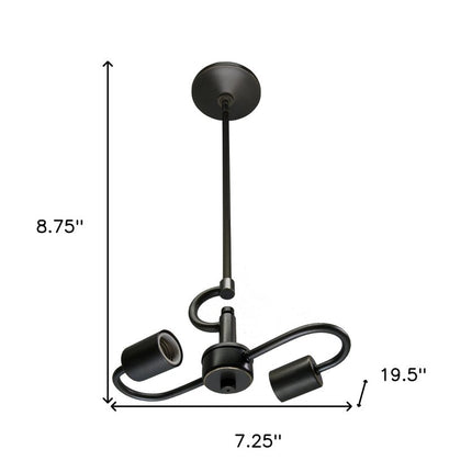 Bronze Bulb Two Light Metal Chandelier