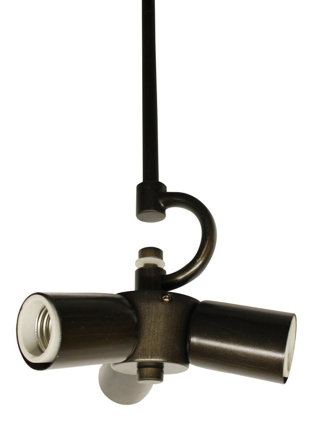 Bronze Bulb Three Light Metal Chandelier HomeRoots