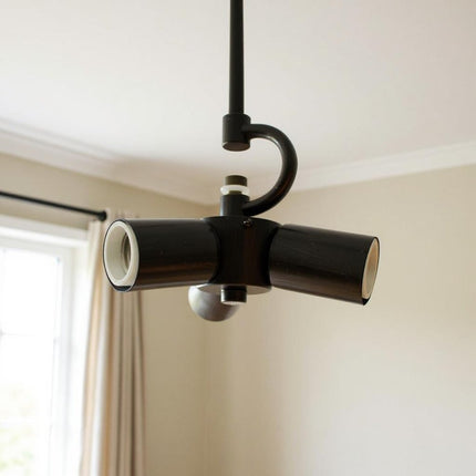 Bronze Bulb Three Light Metal Chandelier HomeRoots