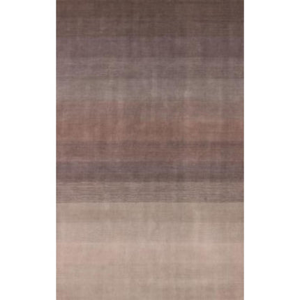 9' X 12' Violet Taupe And Brown Ombre Hand Loomed Area Rug HomeRoots