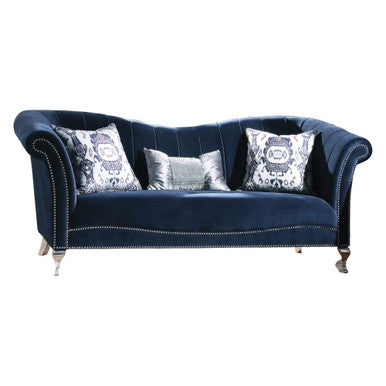 ACME 50345 Jaborosa Sofa with 3 Pillows, Blue Velvet ACME Furniture