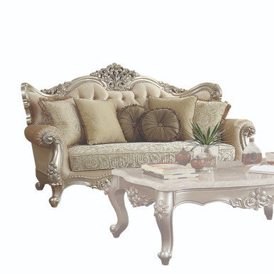 ACME 50660 Bently Sofa with 7 Pillows, Fabric & Champagne ACME Furniture