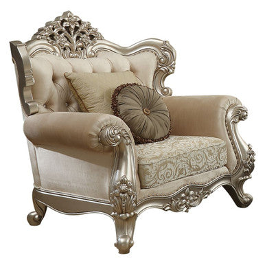 ACME 50662 Bently Chair with 2 Pillows, Fabric & Champagne ACME Furniture