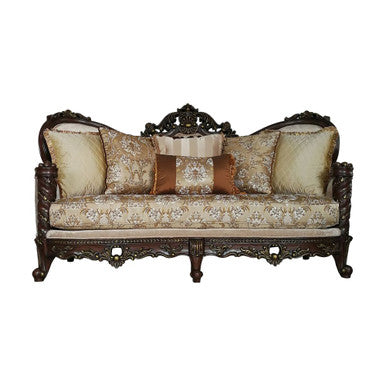 ACME 50685 Devayne Sofa with 6 Pillows, Fabric & Dark Walnut ACME Furniture