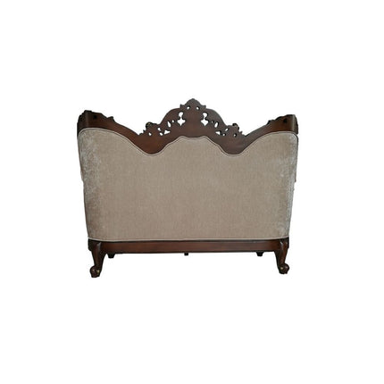 ACME 50686 Devayne Loveseat with 4 Pillows, Fabric & Dark Walnut