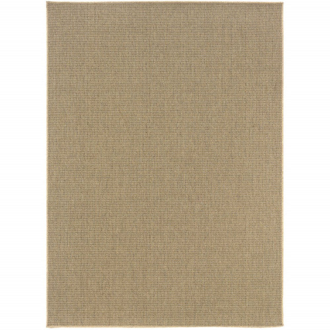 9' X 13' Beige Stain Resistant Indoor Outdoor Area Rug