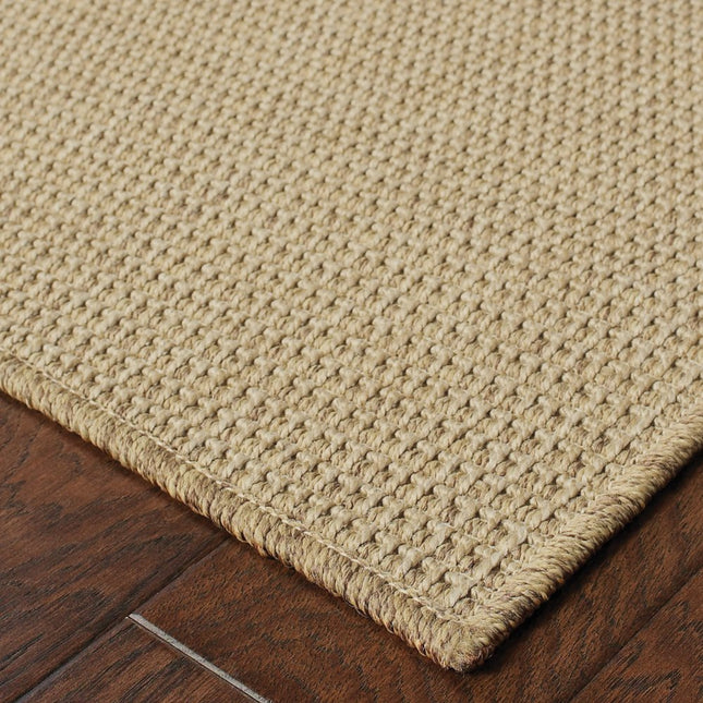 9' X 13' Beige Stain Resistant Indoor Outdoor Area Rug HomeRoots