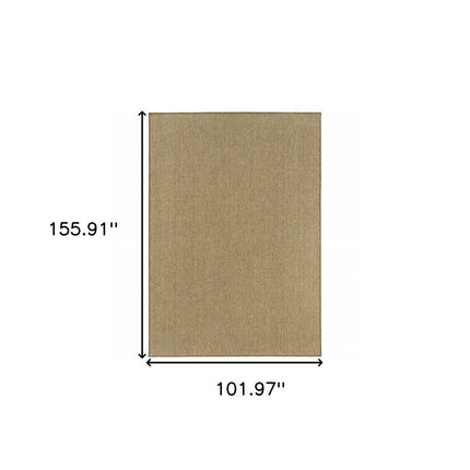 9' X 13' Tan Stain Resistant Indoor Outdoor Area Rug HomeRoots