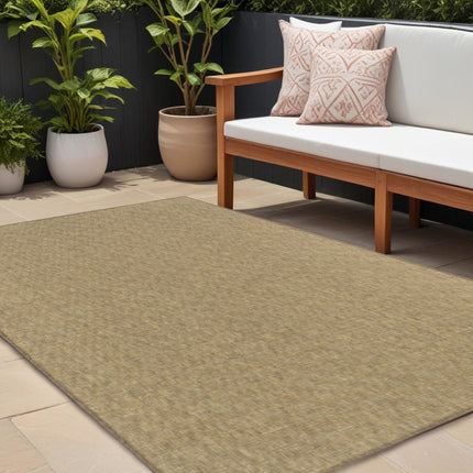 9' X 13' Tan Stain Resistant Indoor Outdoor Area Rug HomeRoots